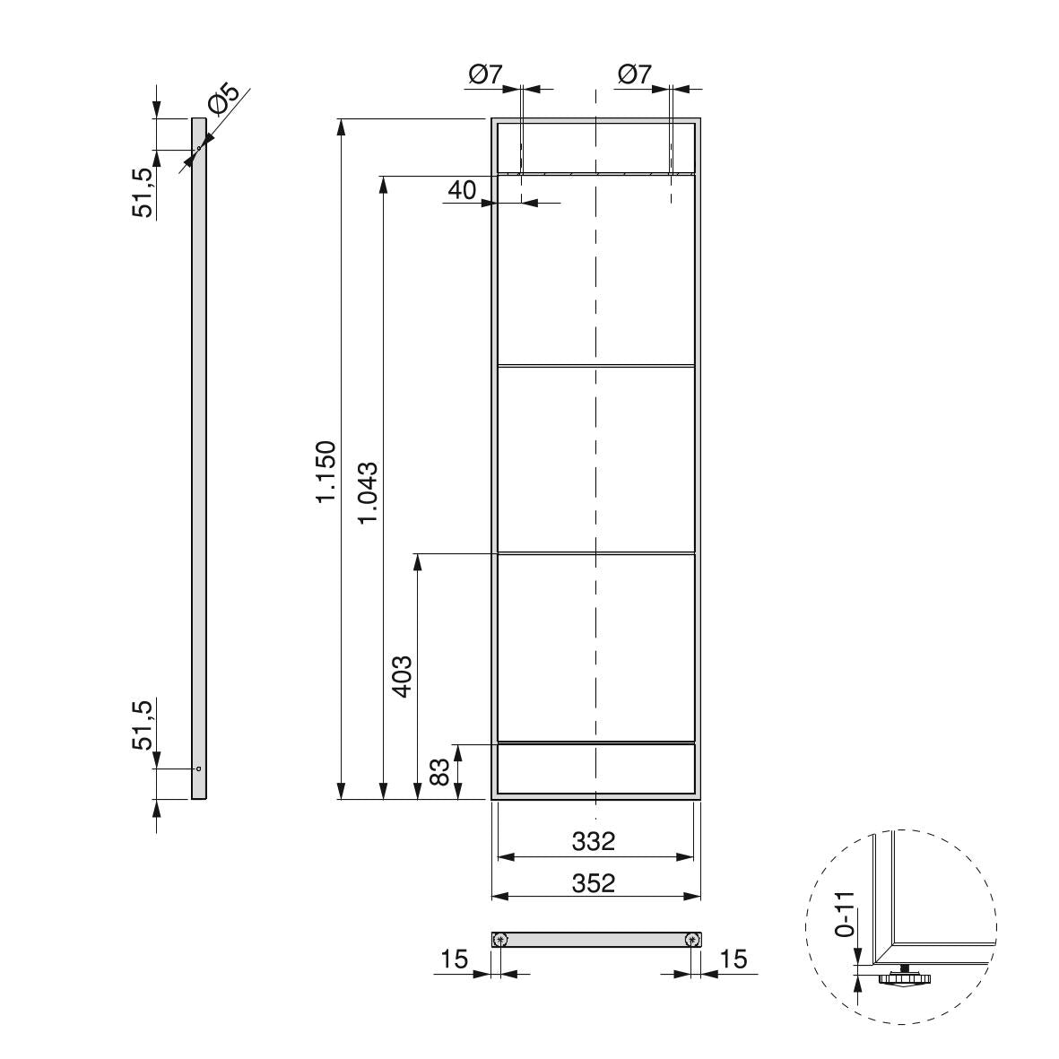 Struttura per Scaffale Lader H1150 Verniciato Nero Acciaio Emuca...