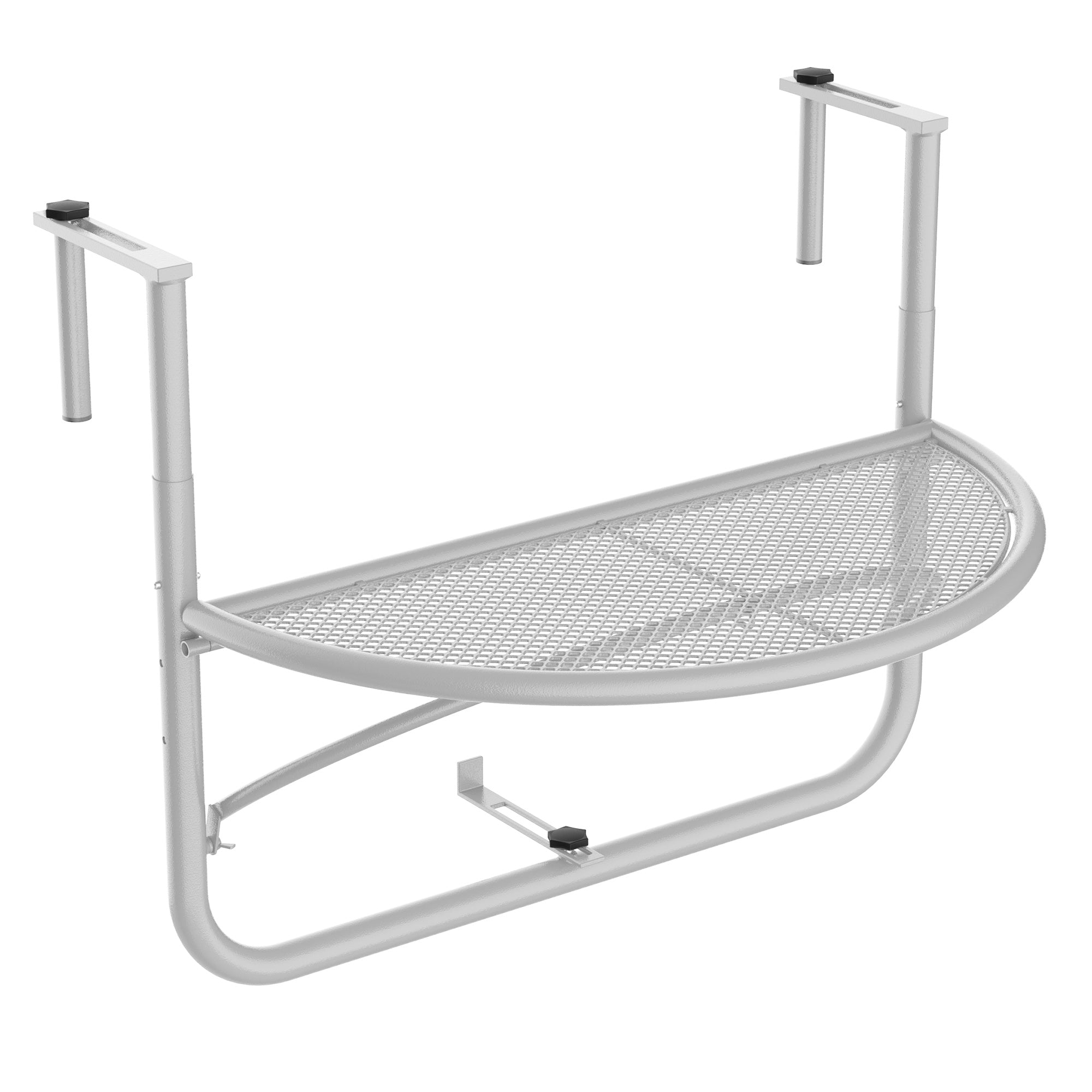 Tavolino da Ringhiera Pieghevole 60x45x50 cm in Metallo Bianco...