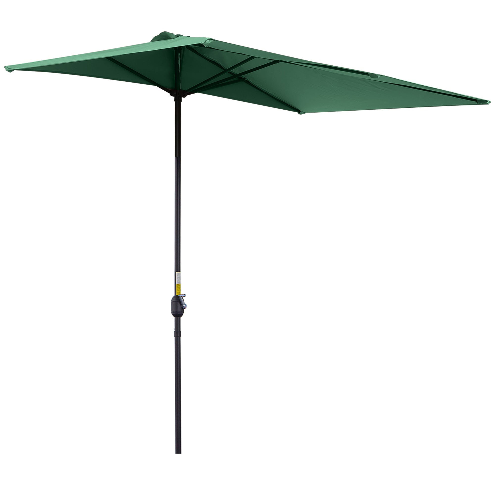 Ombrellone da Parete Mezzaluna Salvaspazio 230x130x245 cm Apertura a Manovella Verde