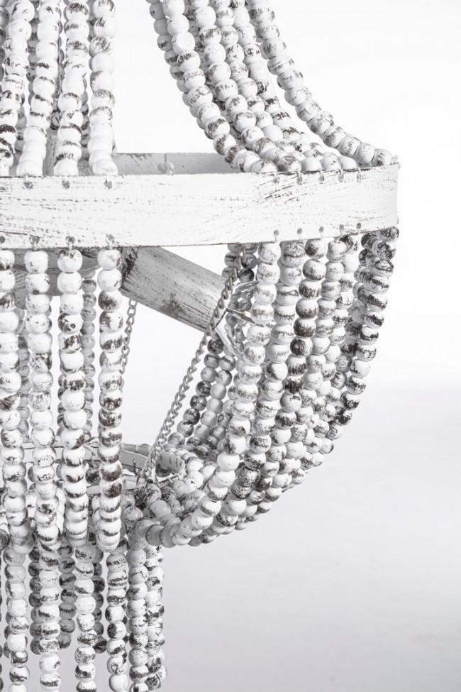 Lampadario Corona 3 Luci Ø35x61 cm E27 in Acciaio e MDF...