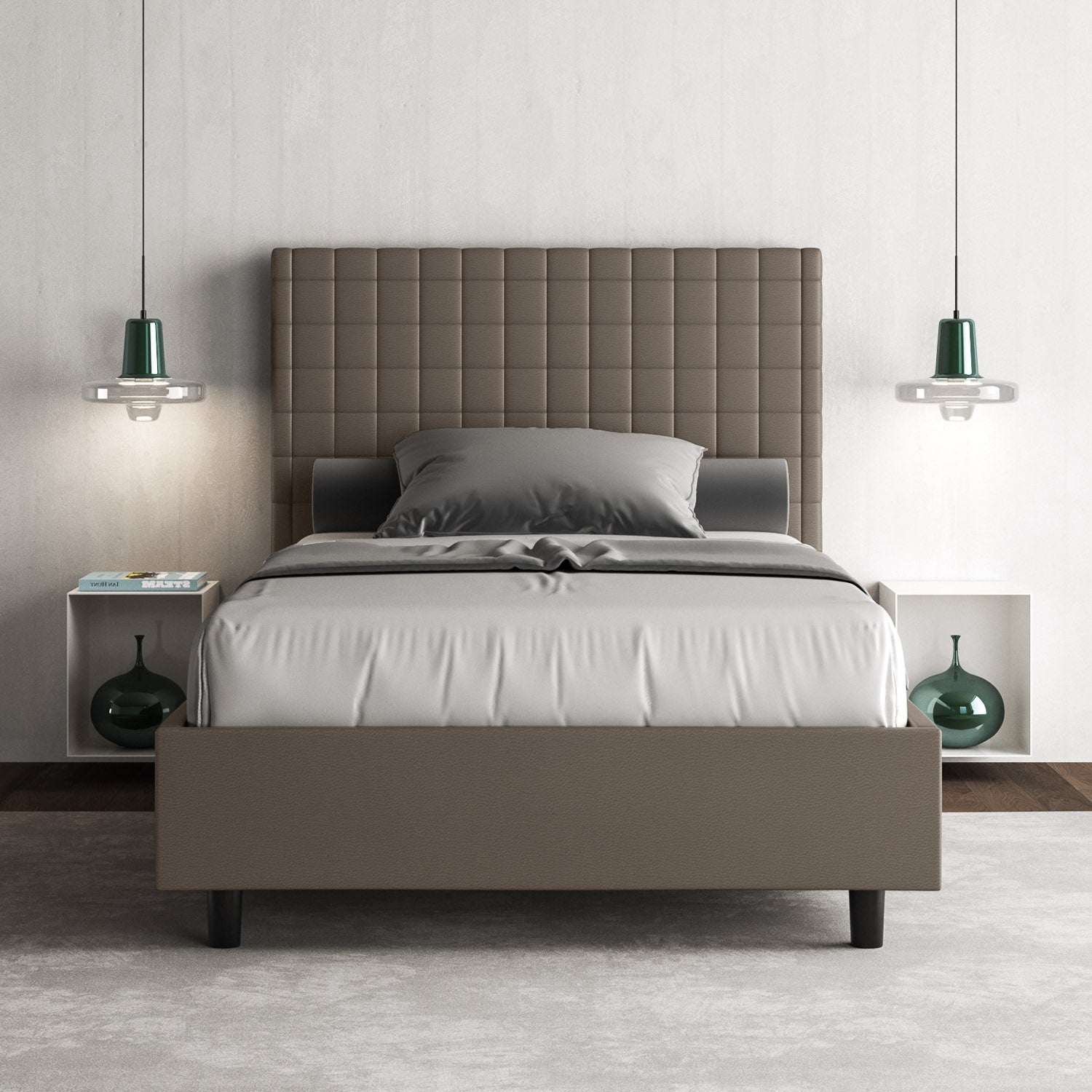 Letto Singolo 80x190 cm con Rete Sunny Cappuccino...