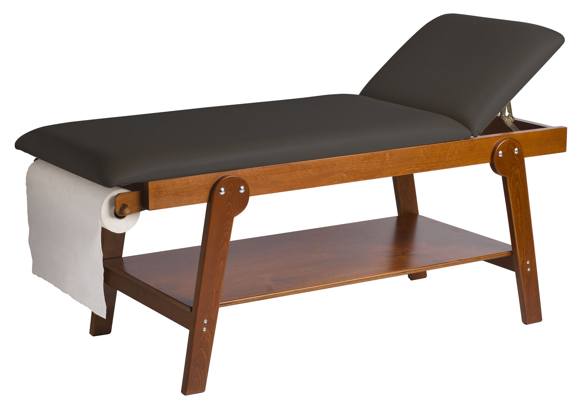 Image of Lettino da Massaggio Visita Fisioterapia Fisso 2 Sezioni 190x70x75 cm 250Kg Nero
