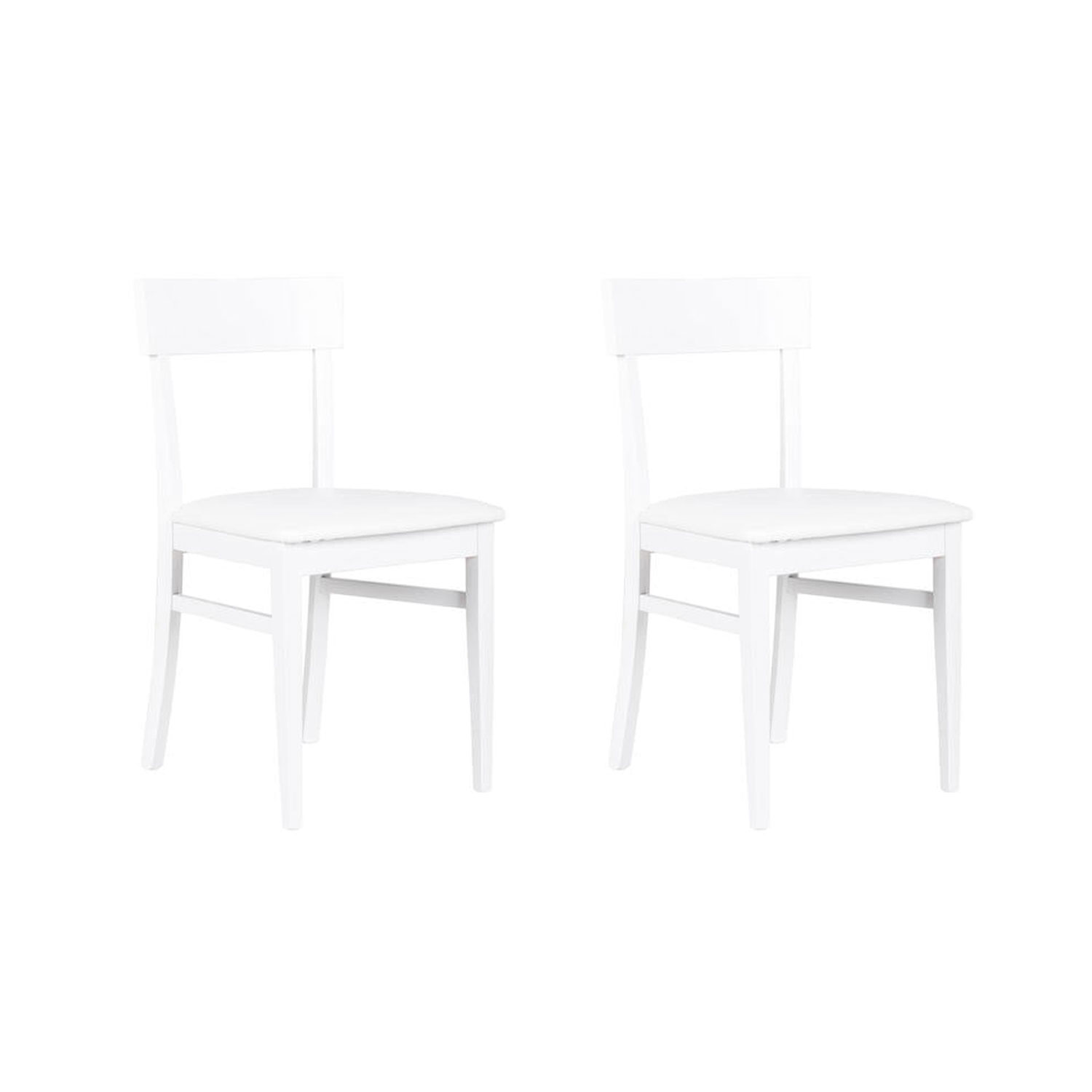 Set 2 Sedie 44x45xH82 cm in Similpelle Monaco Bianco