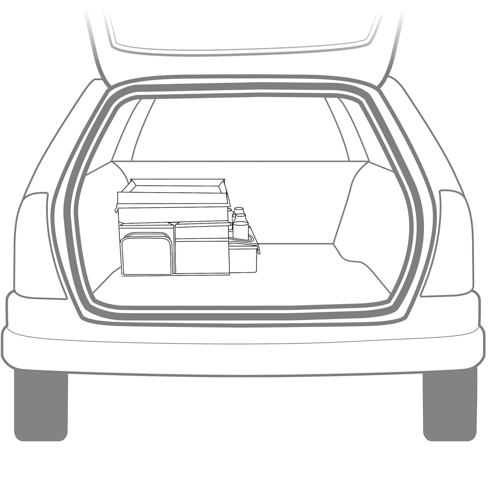 BLACK+DECKER Borsa Organizer Bagagliaio con Tracolla e Portabevande da Viaggio Grigio e Arancione...