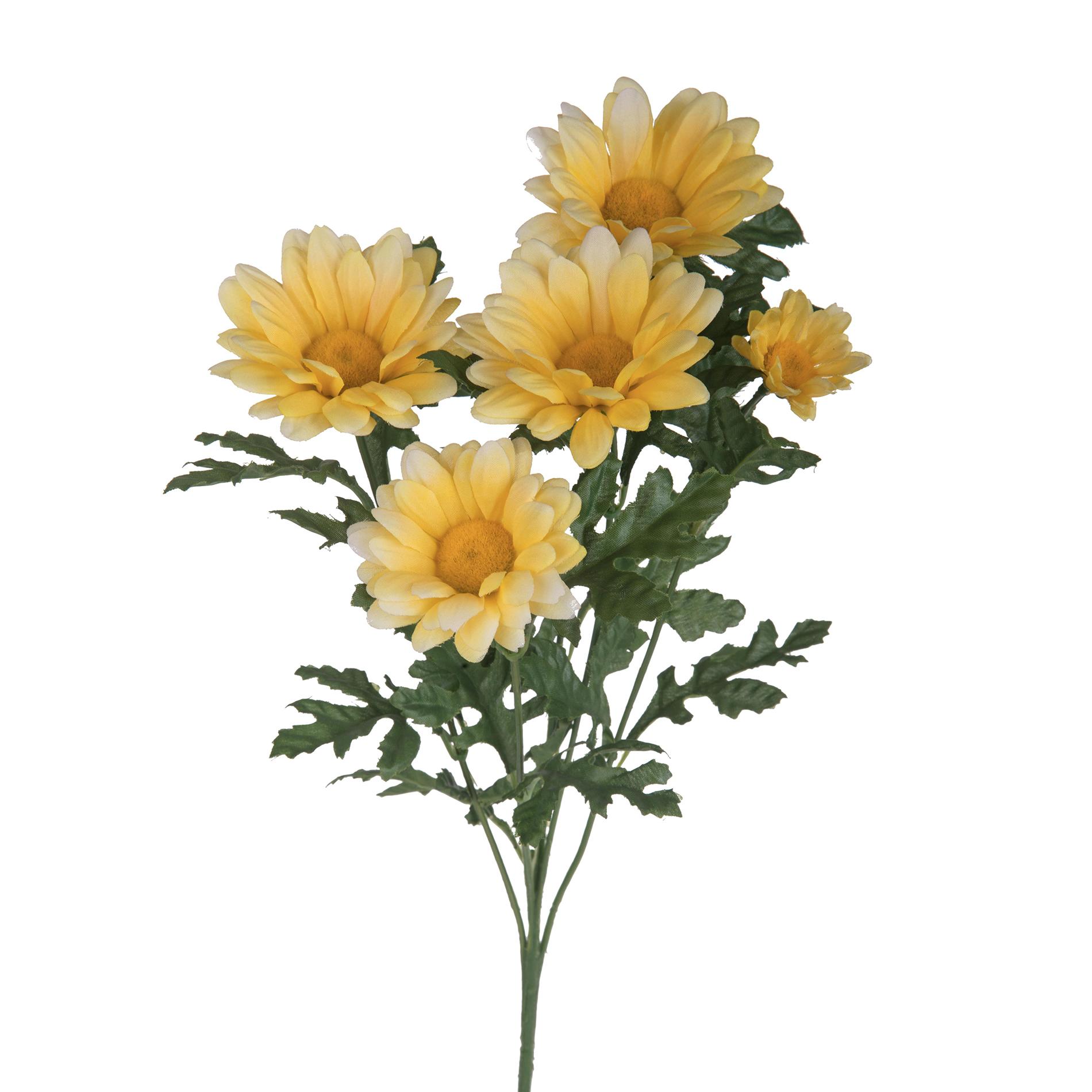 Set 6 Margherite Artificiali Altezza 66 cm Giallo