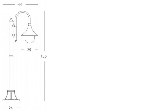 Lampada Paletto Colore Nero per Esterno Linea Lampara Sovil...