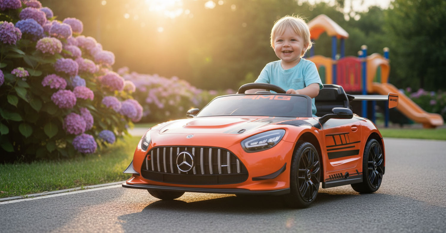 Macchina Elettrica per Bambini Licenza Ufficiale Mercedes Benz GT3 Telecomandata 12V 4,5Ah Arancione...