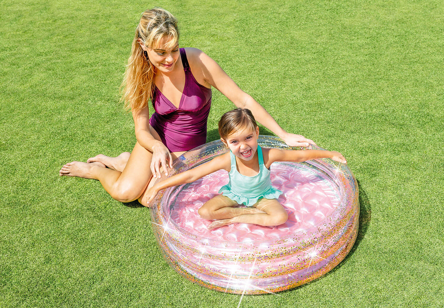 Piscina Gonfiabile per Bambini Baby Glitter Ø86x25 cm Intex 57103NP/EP...