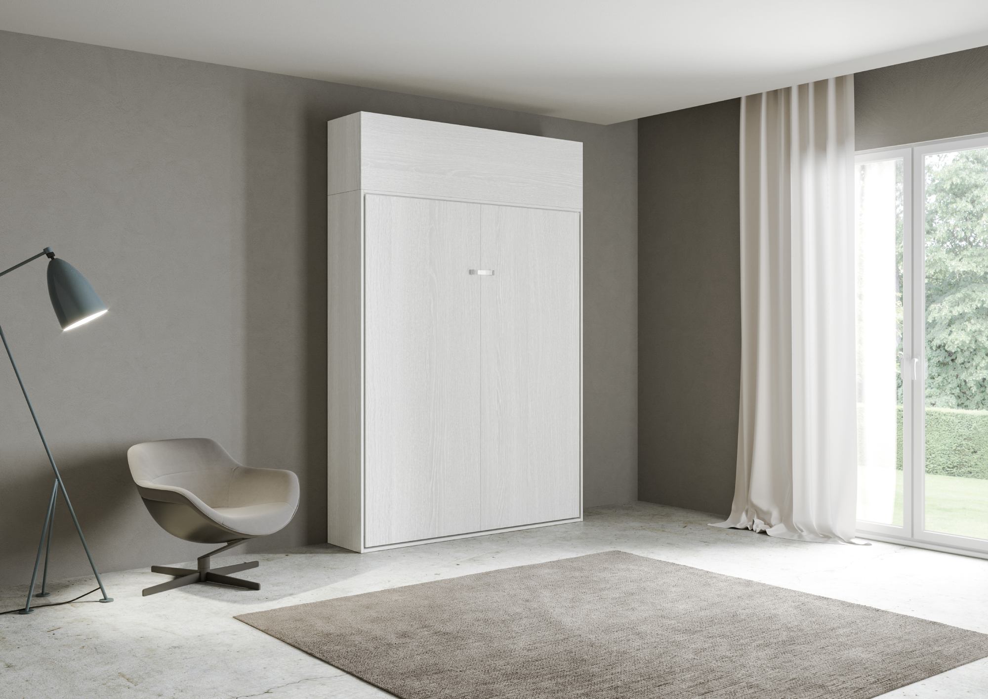 Letto Matrimoniale a Scomparsa Salvaspazio Kentaro H250 cm Bianco...