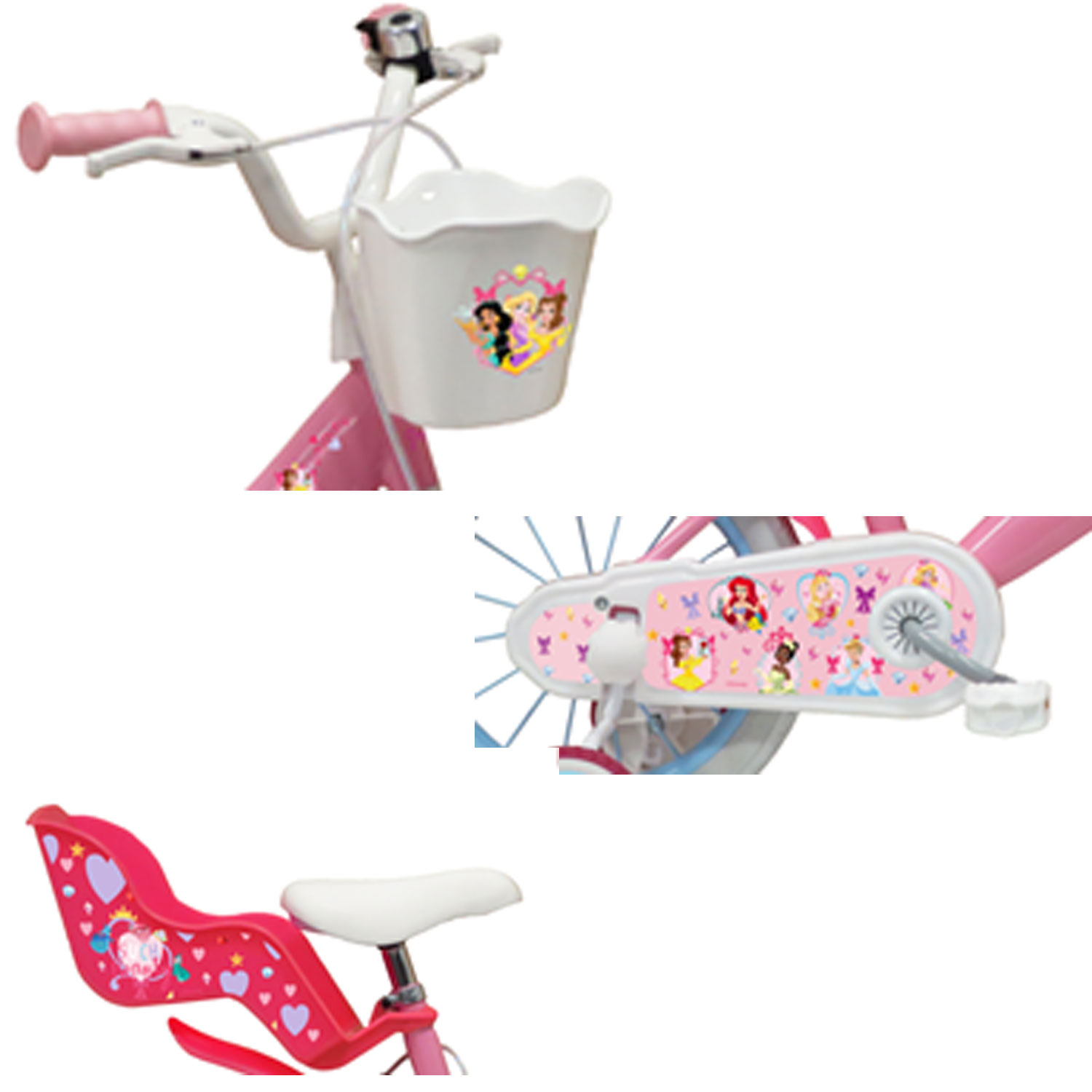 Bicicletta per Bambina 16" 2 Freni Disney Princess Rosa...