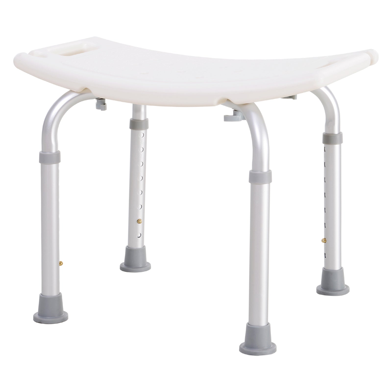 Image of Sgabello per Doccia Bagno antiscivolo bianco altezza regolabile