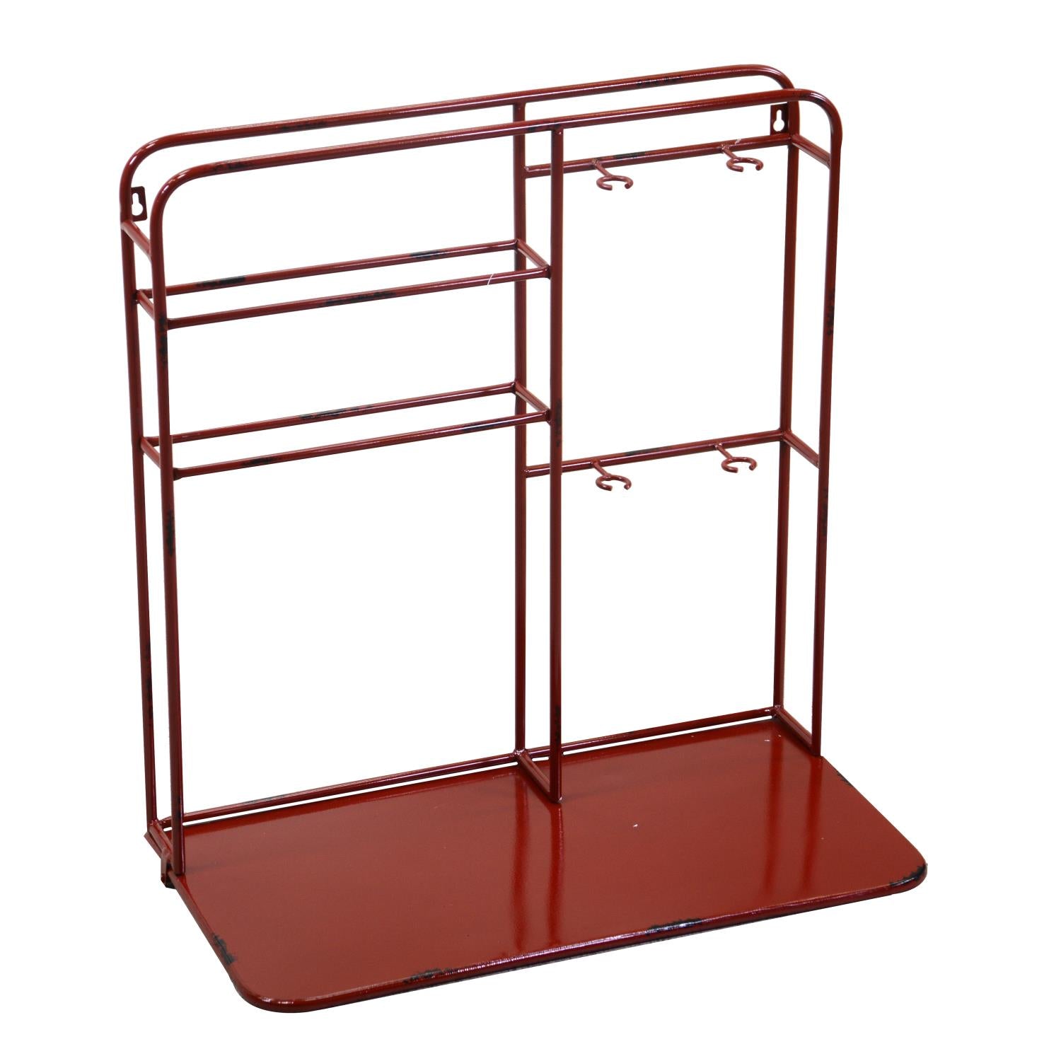 Image of Portabottiglie da Muro 2 Posti 59x33xh62,5 cm in Metallo Rosso