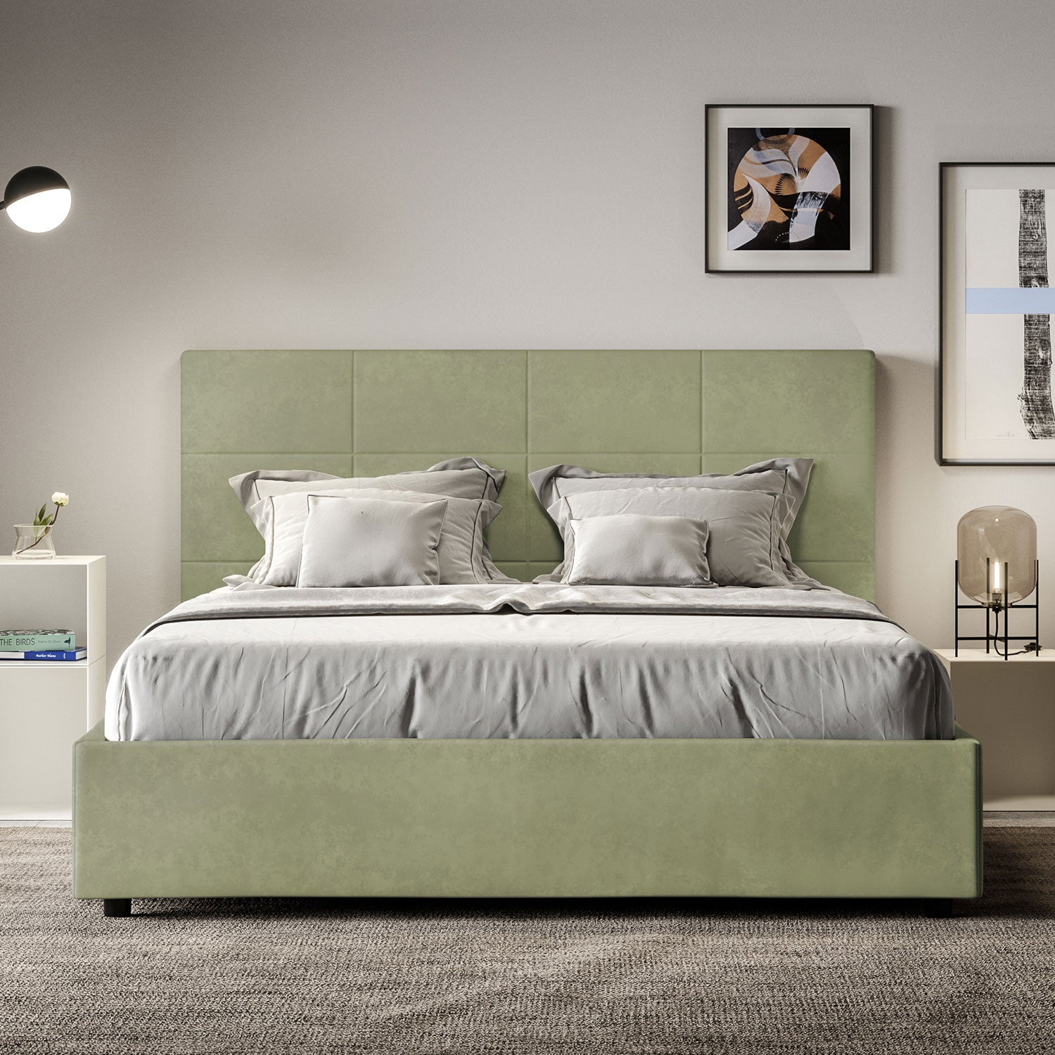 Letto Matrimoniale Francese 140x190 cm Senza Rete Mika Tè verde...