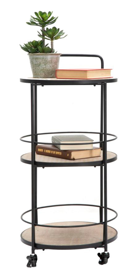 Carrello Arex 40x41,5x82 cm in Ferro e MDF Nero e Marrone...