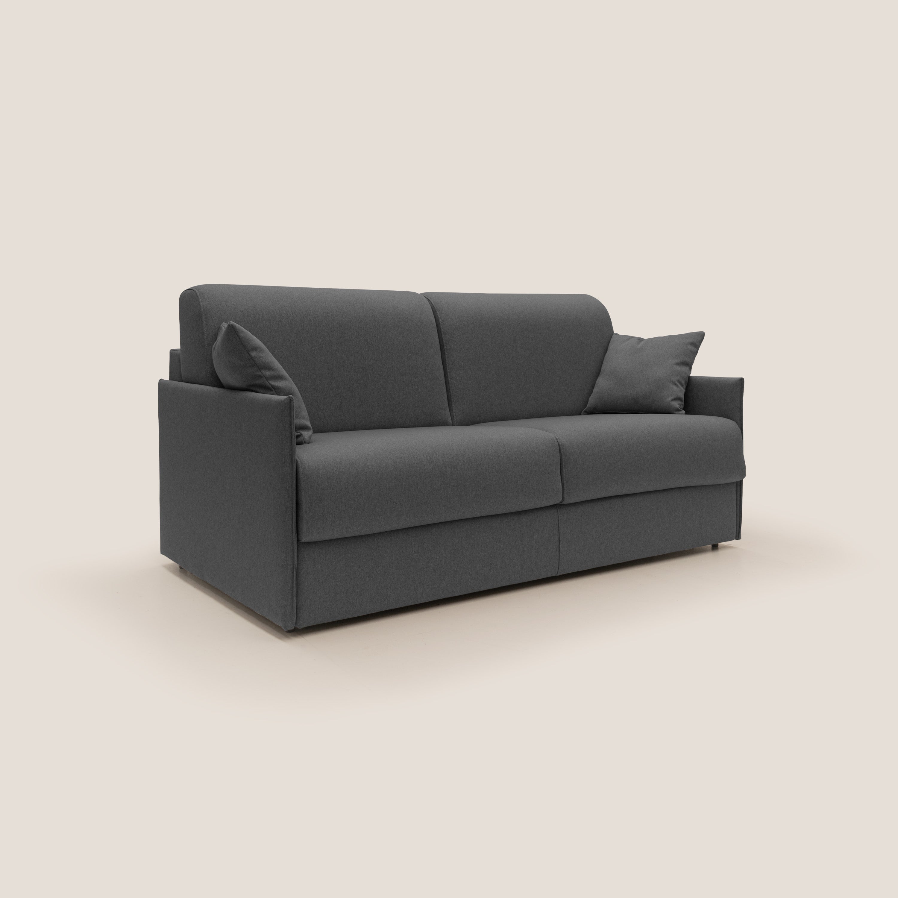 Divano Letto 2 Posti 149x90x96 cm in Tessuto Antracite