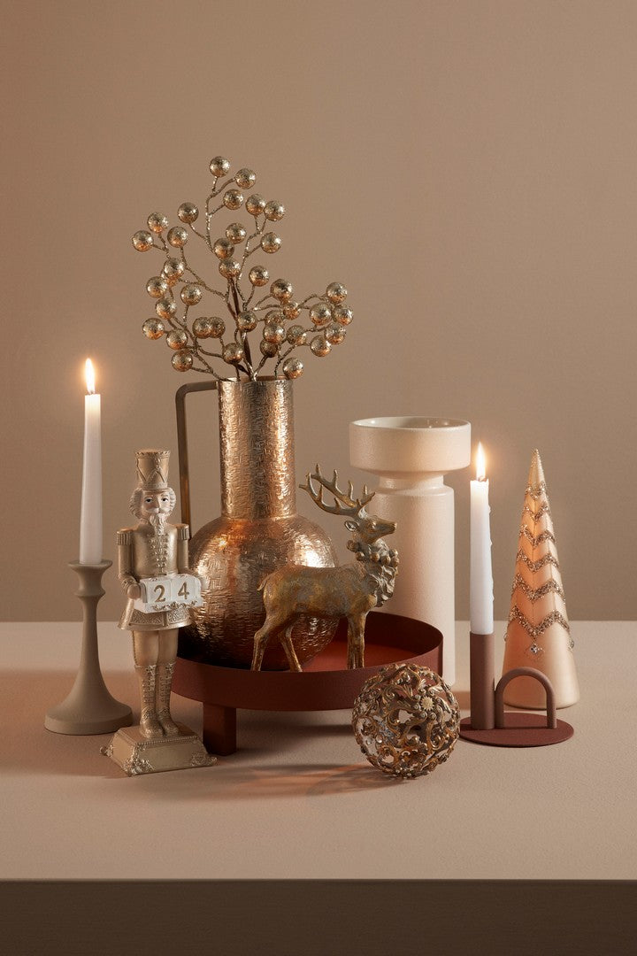 Bottiglia Decorativa Ø17,5x31 cm in Metallo Lathe Oro...