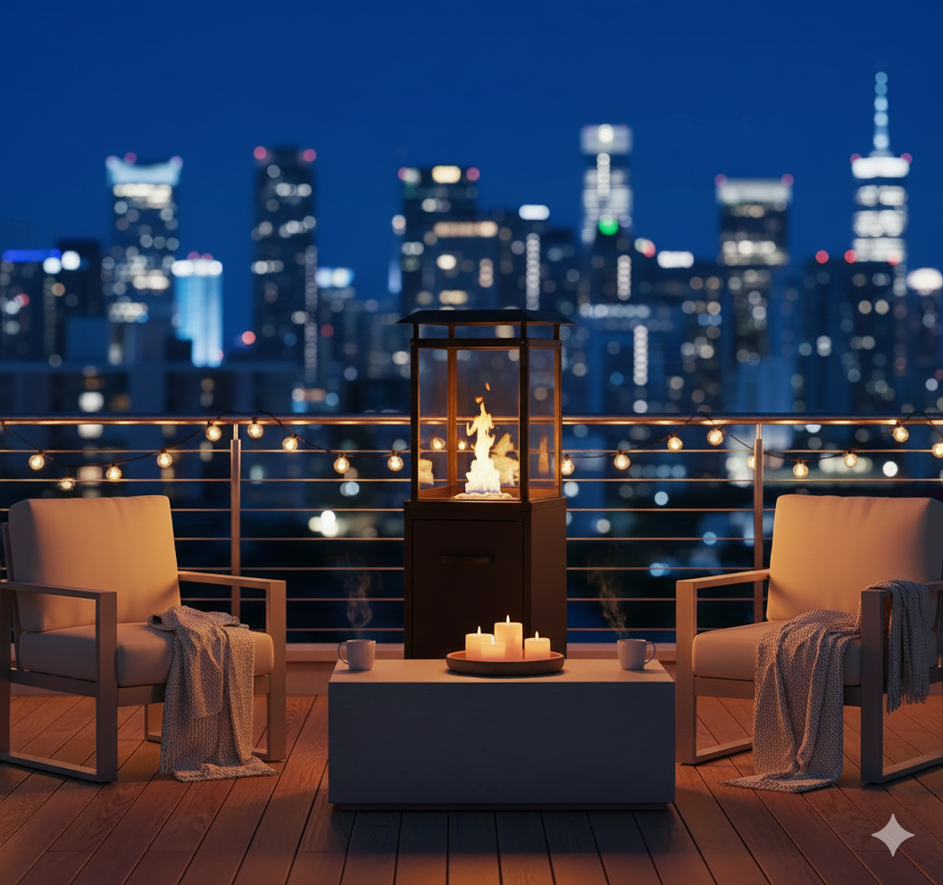 Stufa a Gas da Esterno Raven 8kW Riscaldatore a Propano con Copertura Nero...