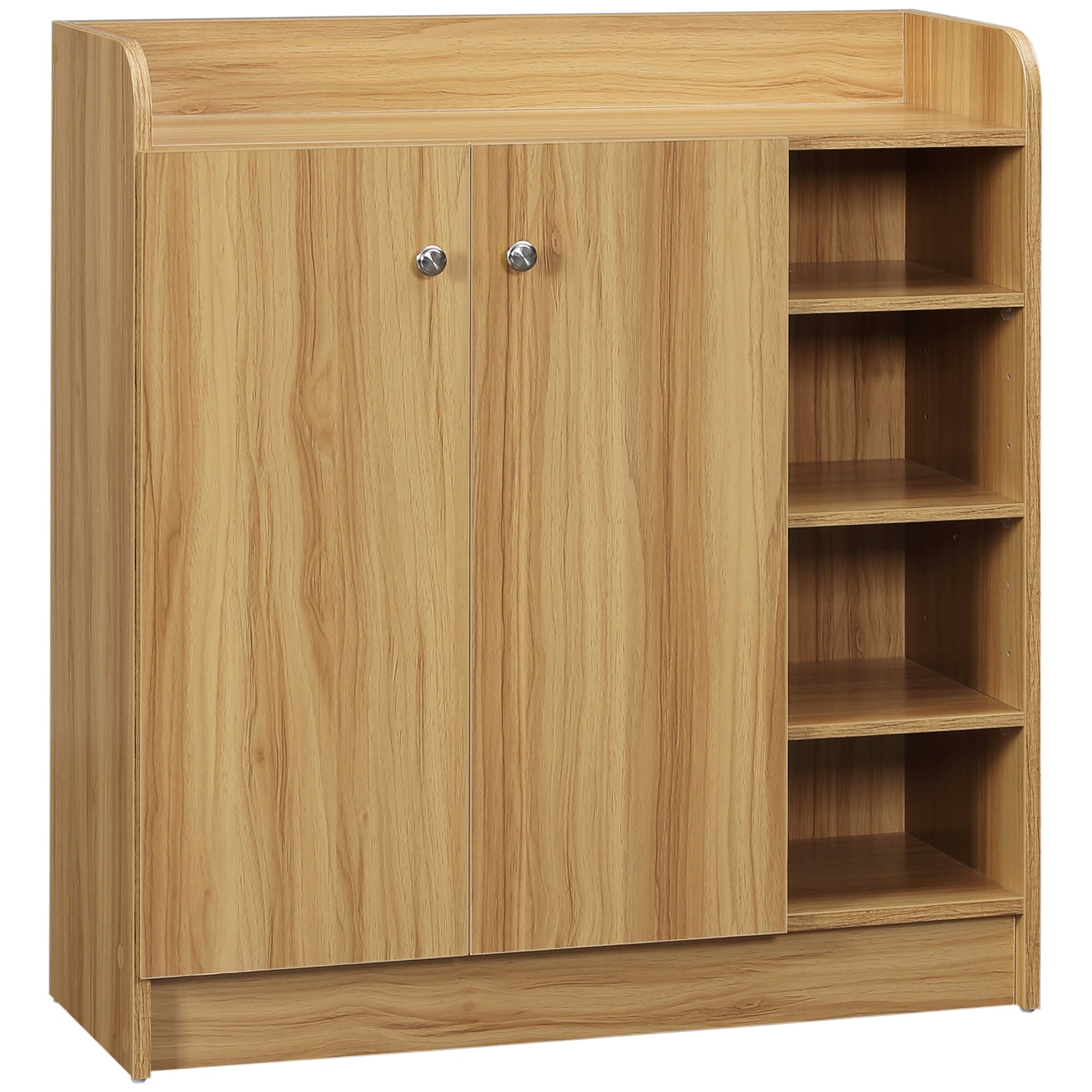 Image of Armadio Scarpiera 12 Paia 4 Ripiani 83x30x90 cm in Legno Marrone Chiaro