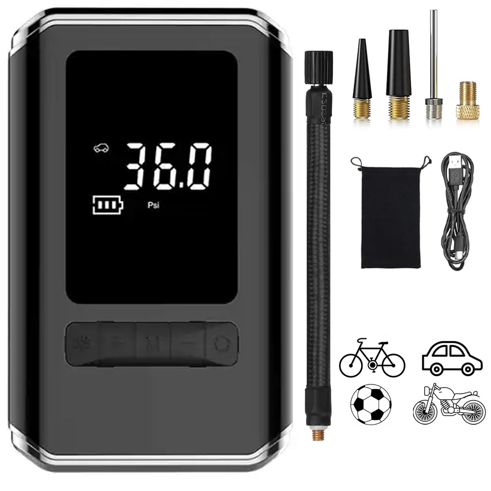 Compressore Portatile con Display Digitale Gonfiatore per Bici Auto Pneumatici...