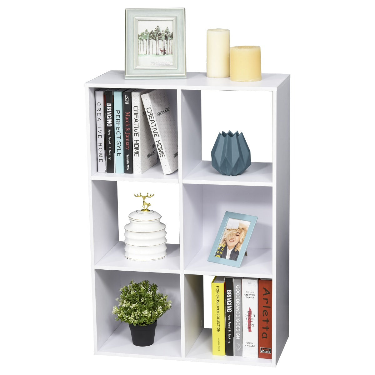 Libreria 3 Ripiani 91,5x29,5x61,5 in Legno Bianco...
