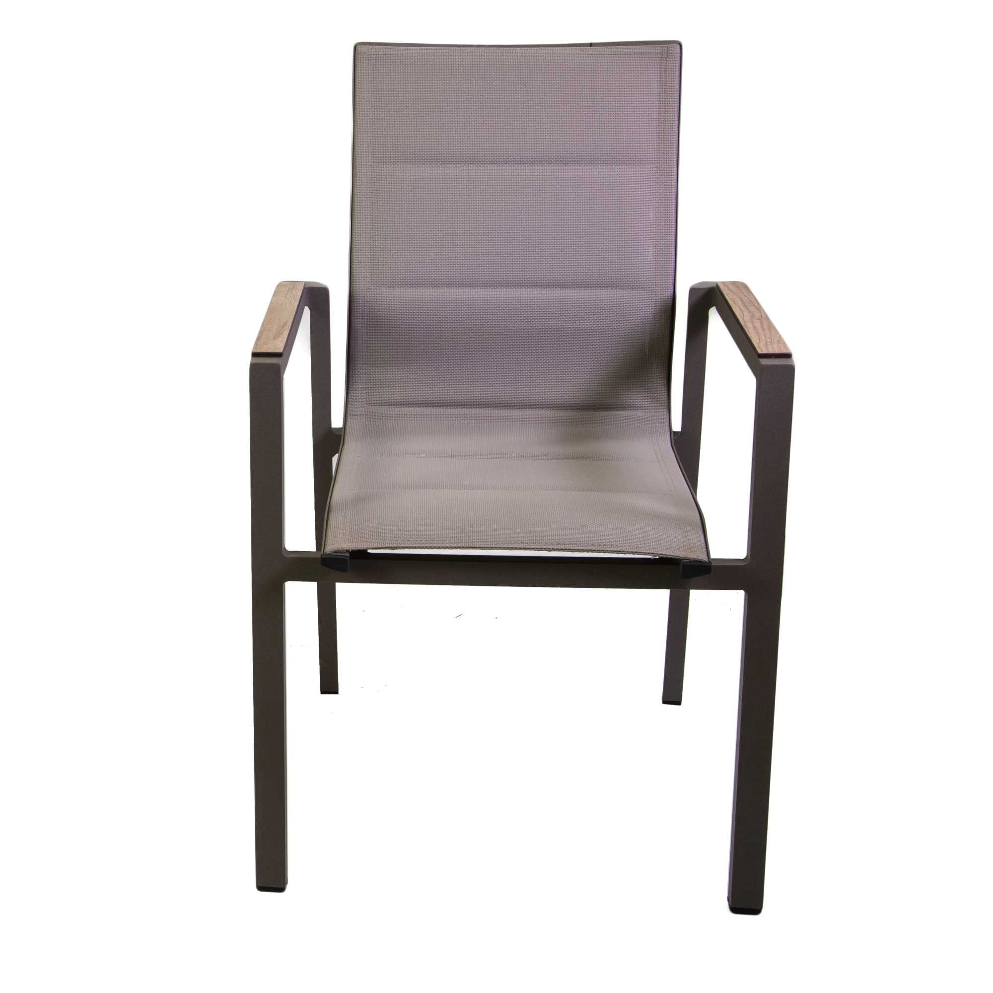 Sedia da Giardino 56x66xh90 cm in Alluminio e Texilene Riverside Tortora...