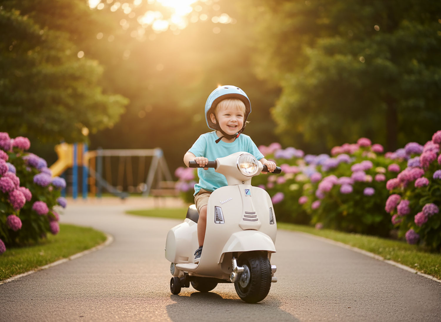 Scooter Elettrico per Bambini Licenza Ufficiale Piaggio Vespa Small 7,2V 2,5Ah Bianco...