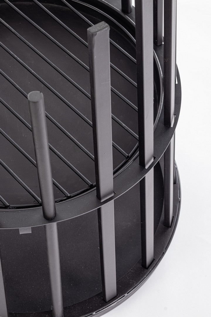 Braciere da Giardino Ø50x75 cm in Acciaio Alabama Nero...