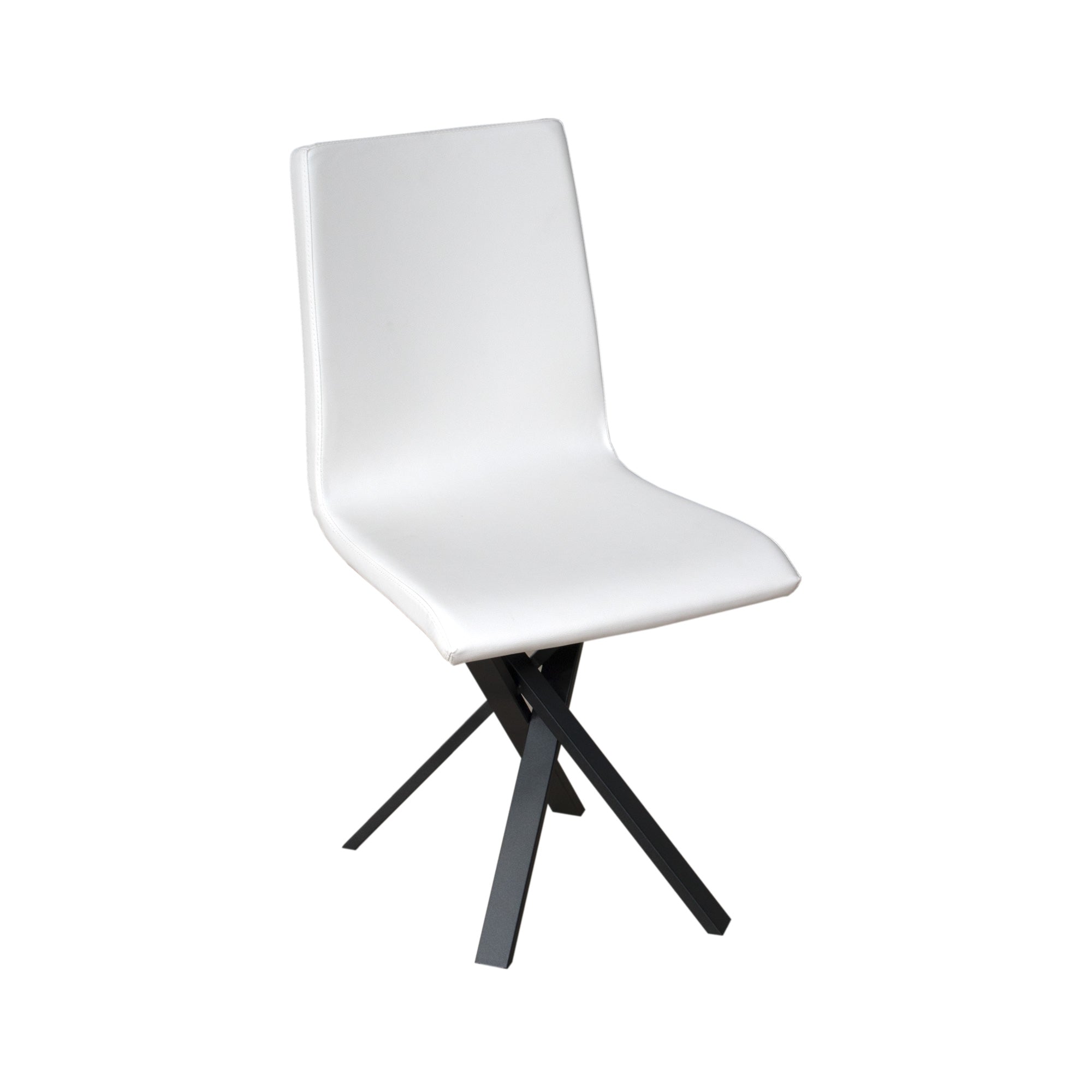 Image of Sedia 40/44x42x86 cm Aury gambe Antracite in Similpelle Bianca