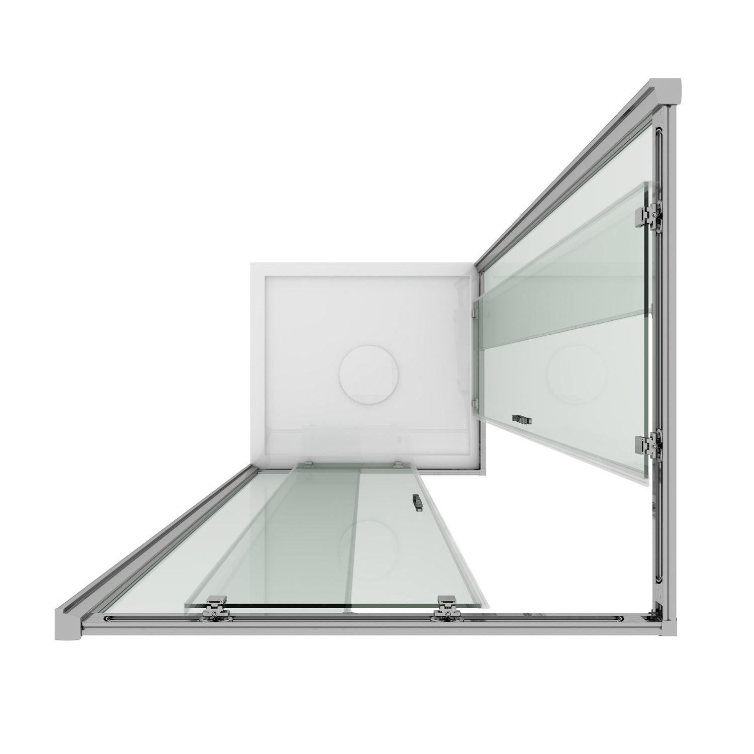Box Doccia Angolare 72x120 cm 2 Ante Scorrevoli in Cristallo Opaco 6mm H185 Fosterberg Vejle...