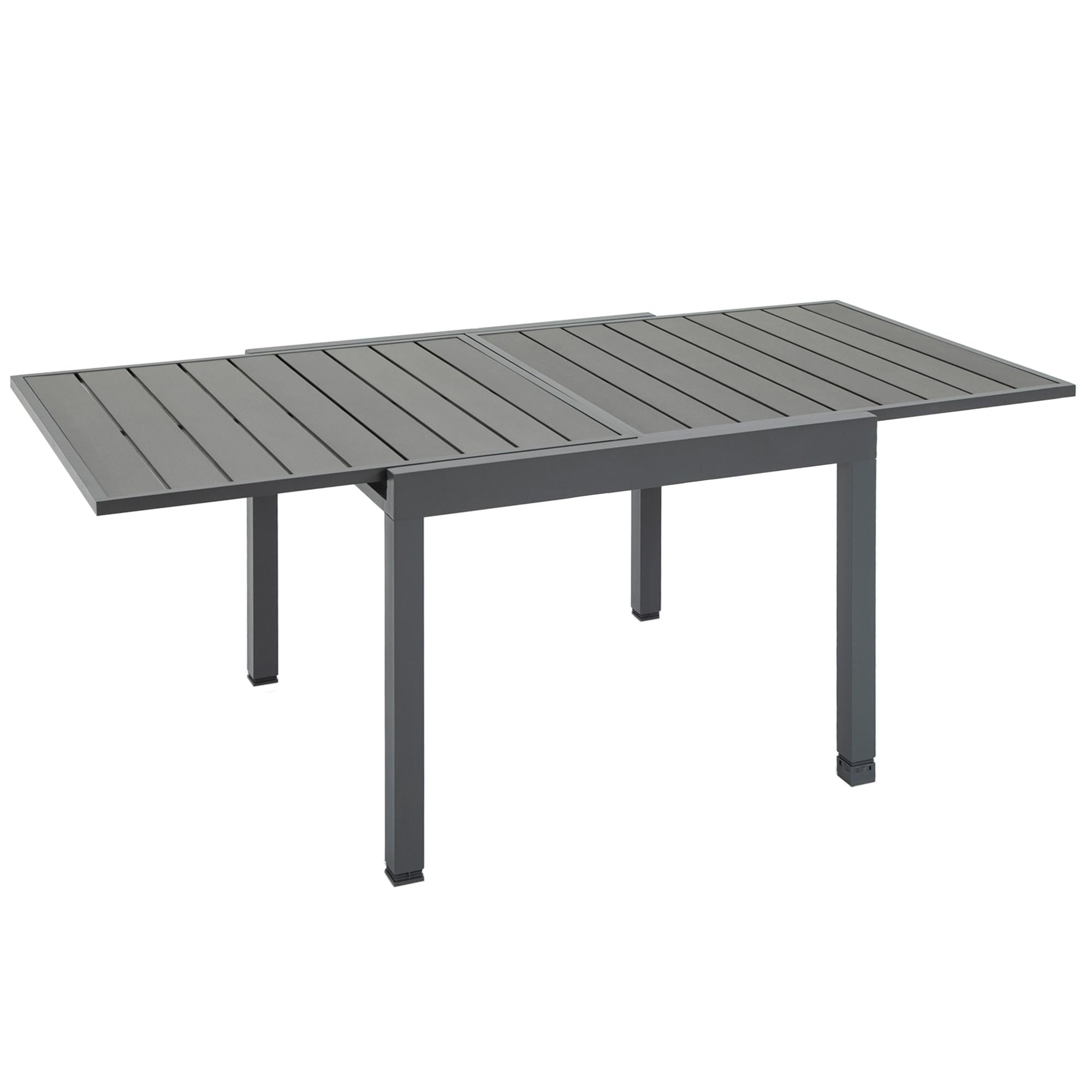 Tavolo Allungabile da Giardino 180x90x73 cm in Plastica e Alluminio Grigio...