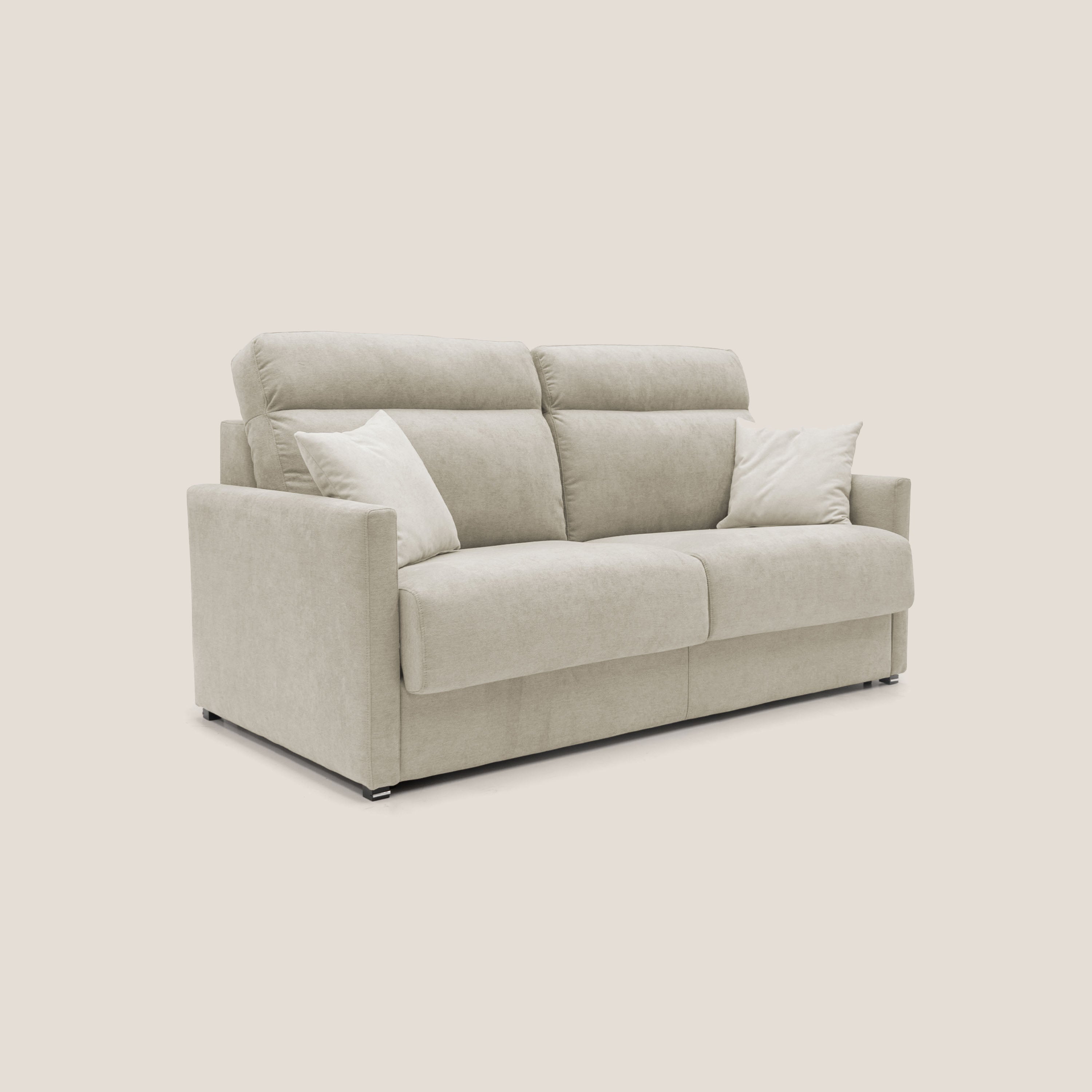 Divano Letto 3 Posti 196x102x97 cm in Tessuto Beige