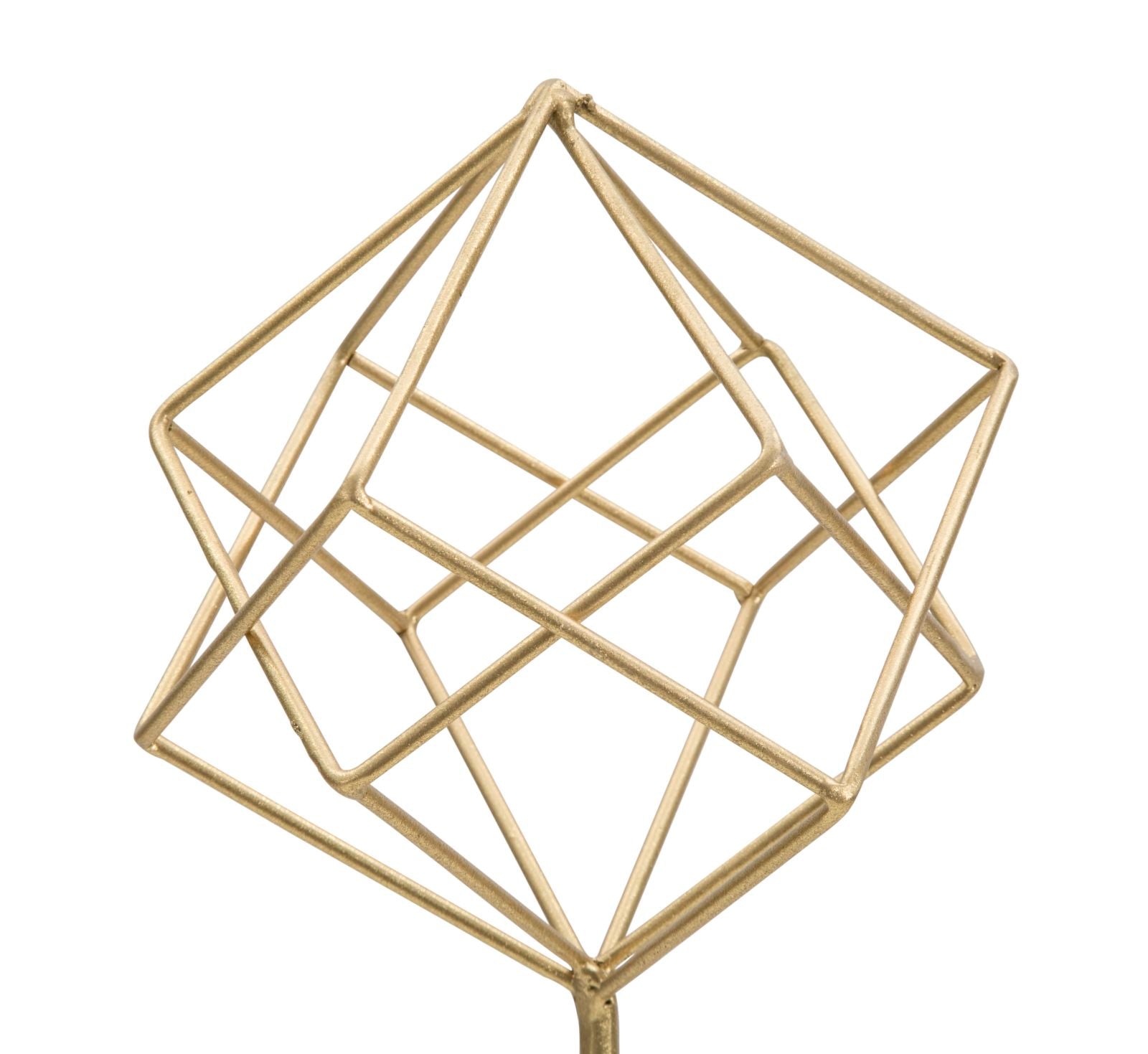 Scultura Cube 16x18x41,5 cm in Ferro e Marmo Oro e Bianco...