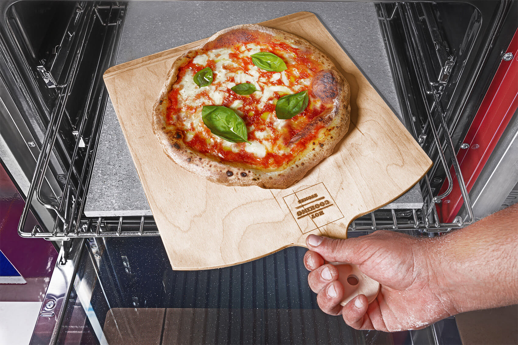 Set Pietra Lavica + Pala in Legno 30x35 cm da Forno per Pizza Napoletana...