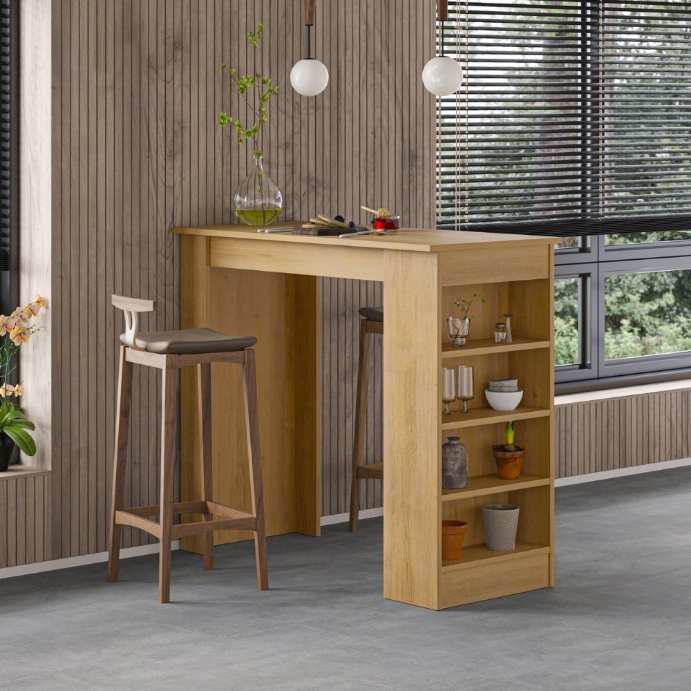 Tavolo da Pranzo Penisola 117x54x101,8 cm in MDF Swallow Rovere...