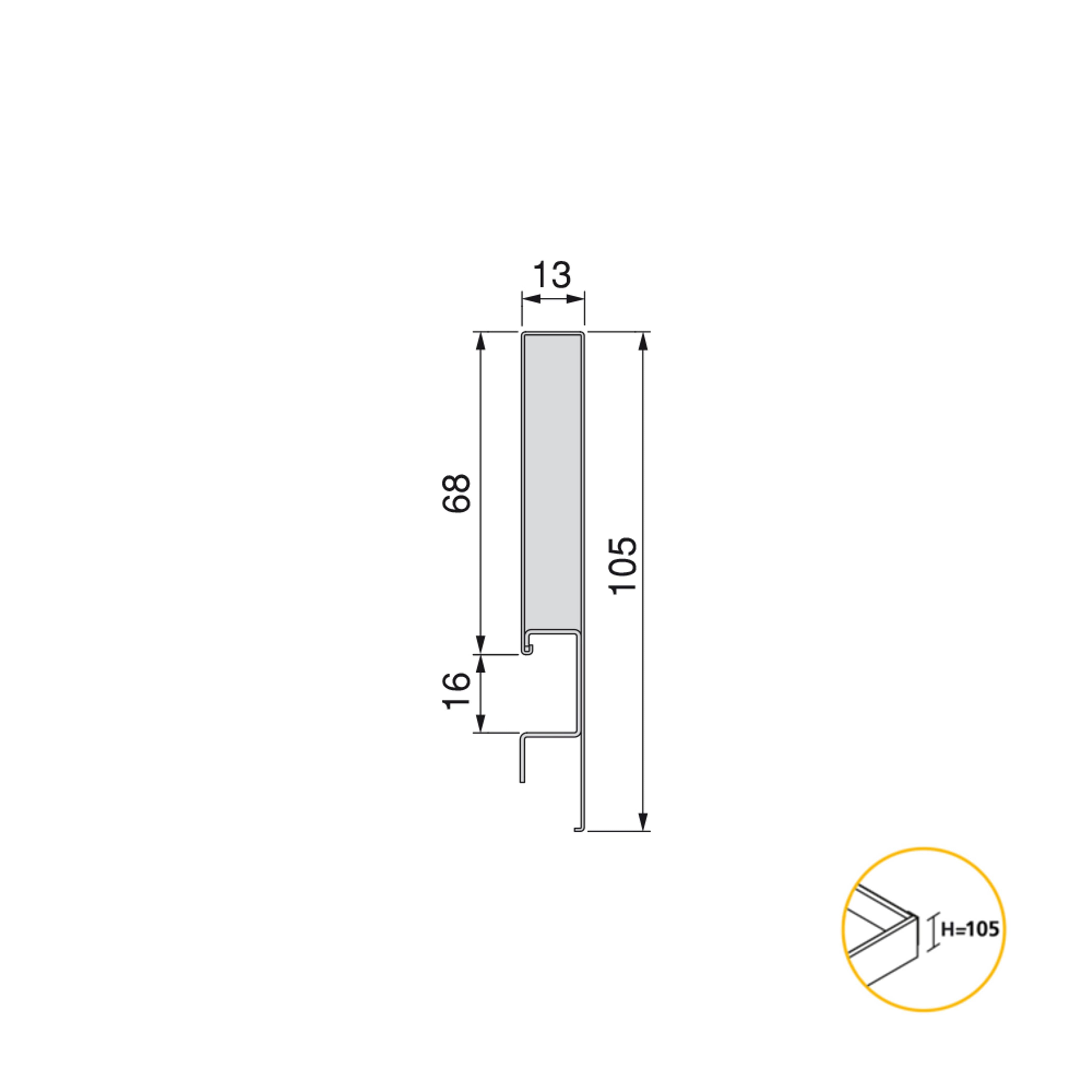 Cassetto Esterno Concept 30 Kg H105 mm P 500 Grigio Antracite Acciaio Emuca...