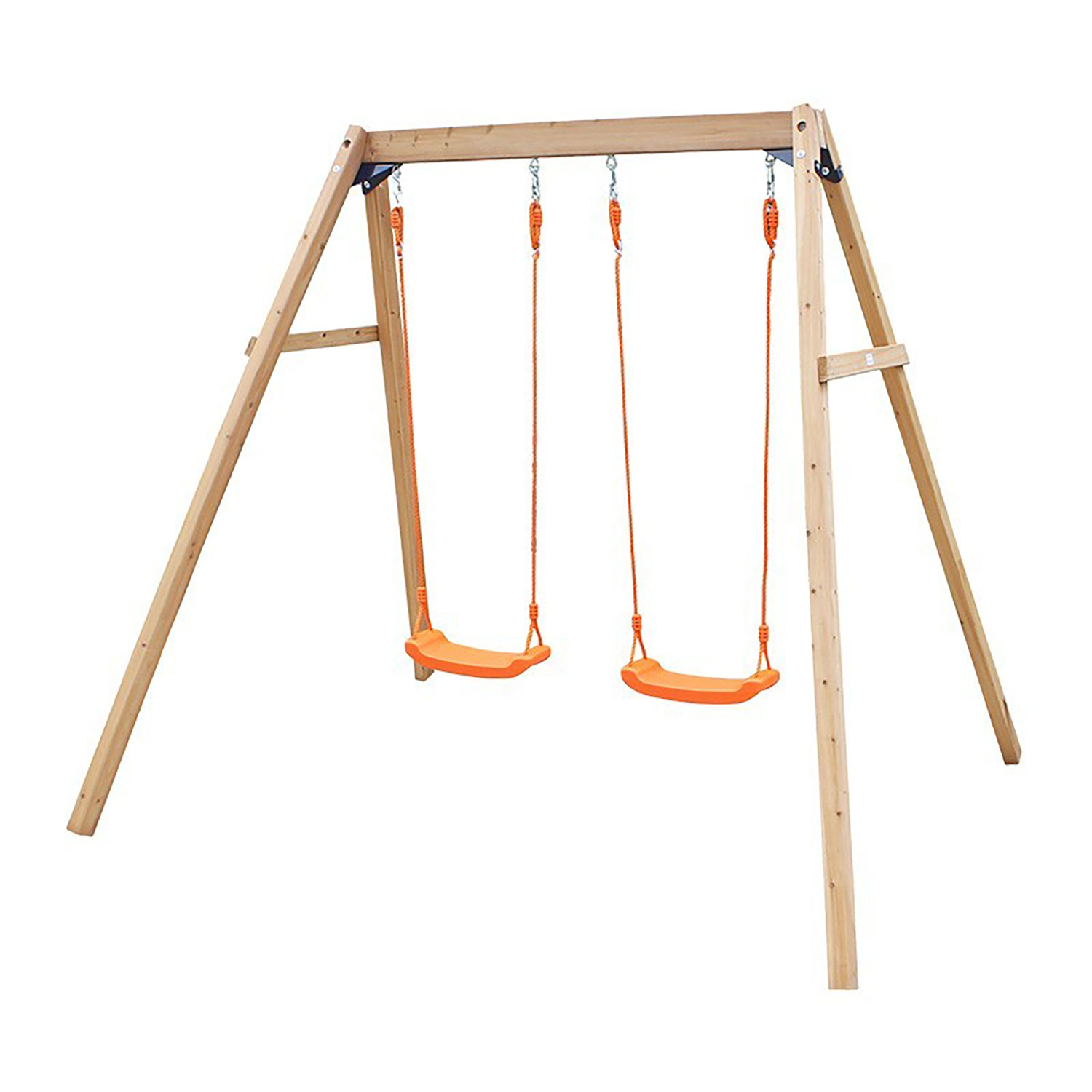 Altalena Duo da Giardino per Bambini 2 Posti in Legno FSC Arancione