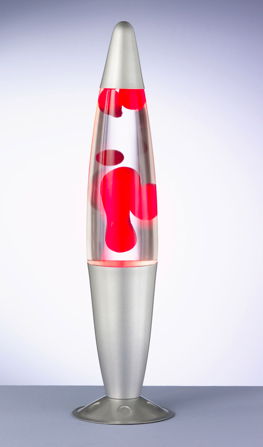Lampada Lava Lamp da Interno H41 cm in Metallo Argento