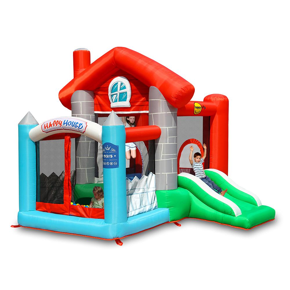 Image of Castello Giostra Gonfiabile Happy Casa con Scivolo e Pompa Inclusa Happy Hop