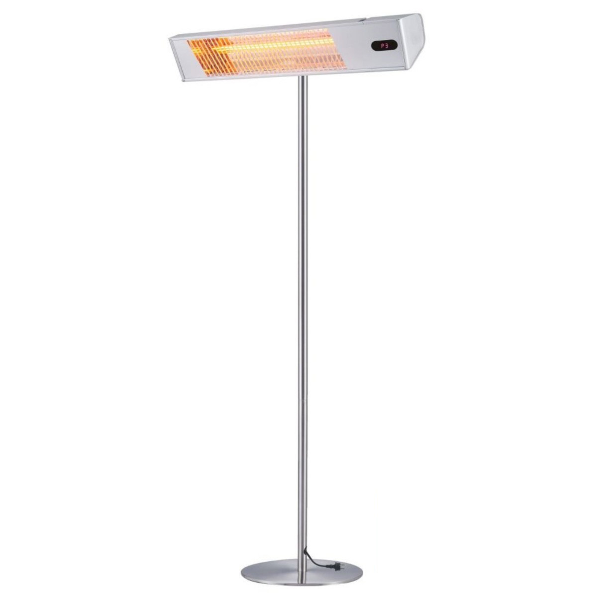 Image of Stufa da Esterno Lampione Riscaldatore Wi-Fi ad Infrarossi su Palo 2000W Sined Acciaio Inox