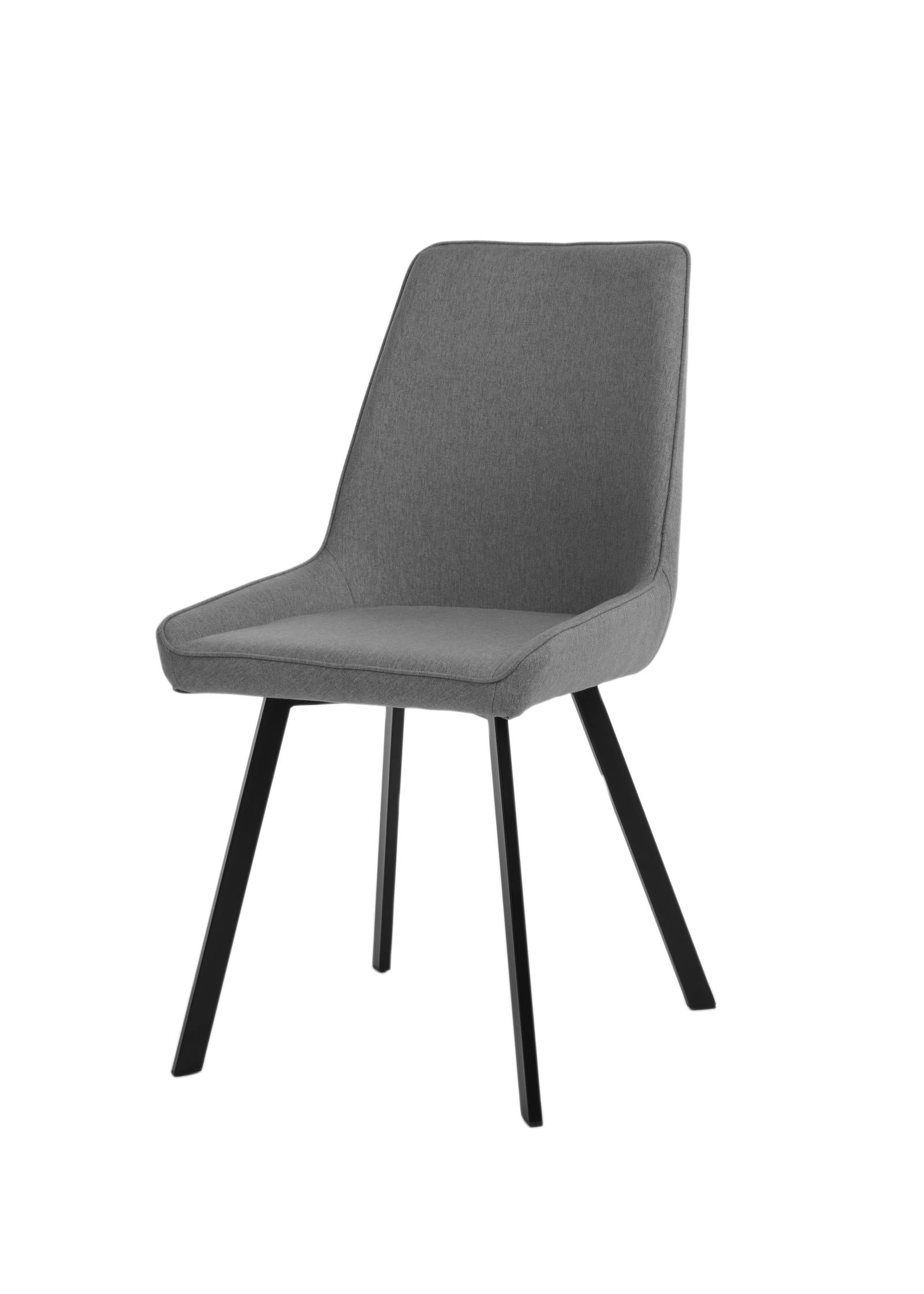 Set 4 Sedie 48x60xH87 cm in Microfibra Fox Grigio Scuro...