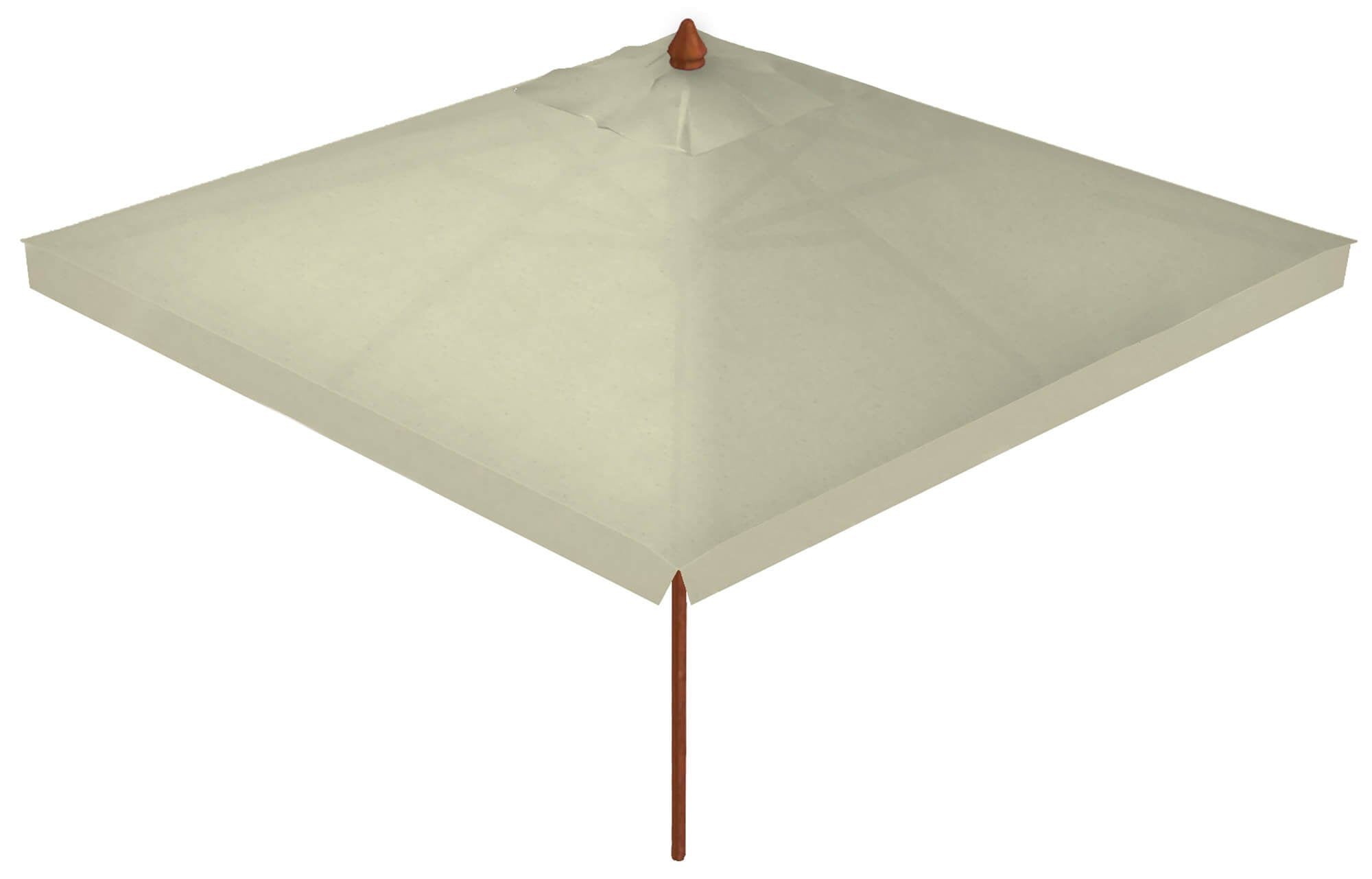 Ombrellone da Giardino 3,5x3,5 m Palo Ø60 mm in Legno Telo in Acrilico con Balza Danieli Bangkok Ecrù