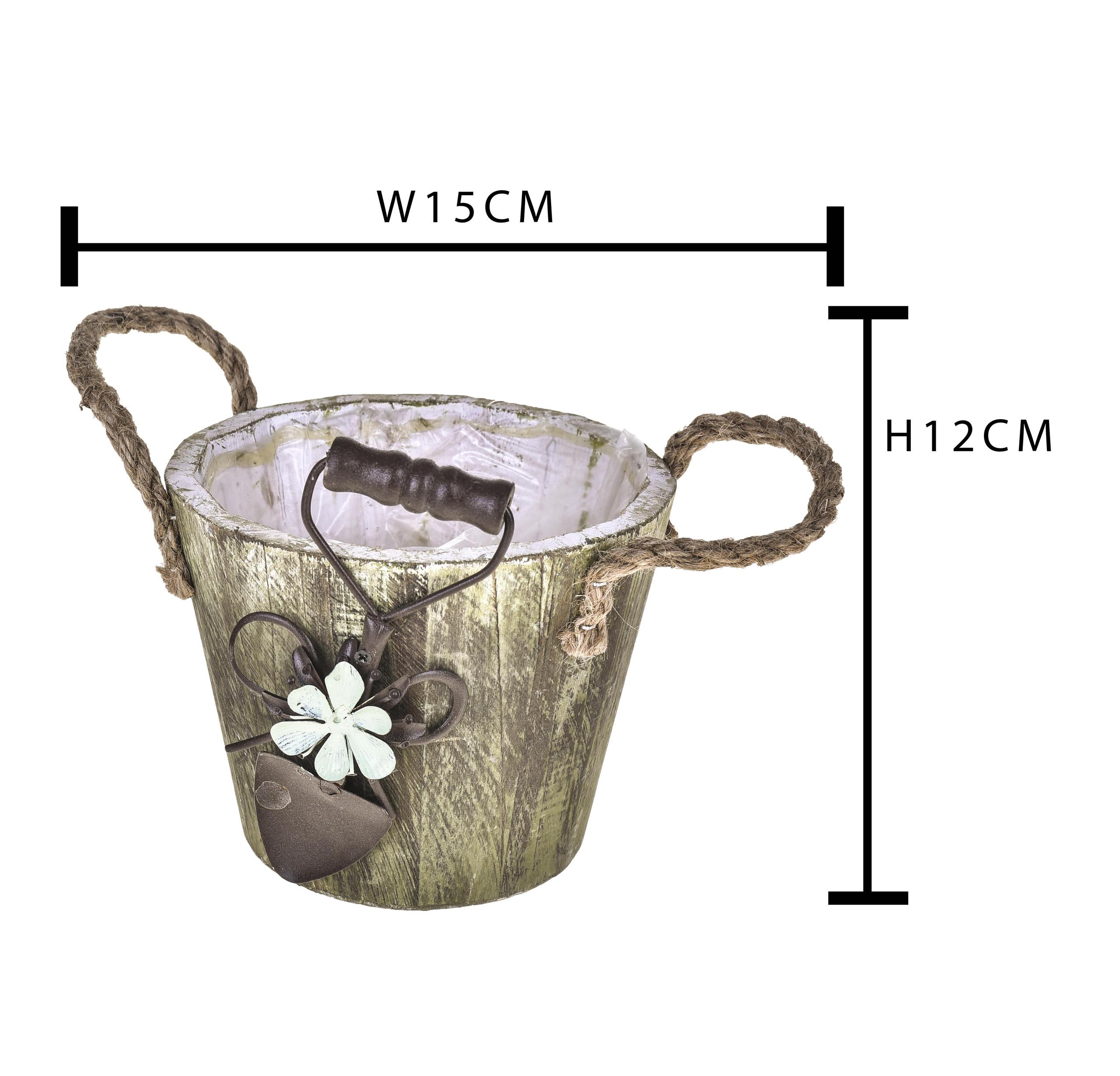 Set 3 Cesti con Pala e Manici in Corda Larghezza 15 cm...