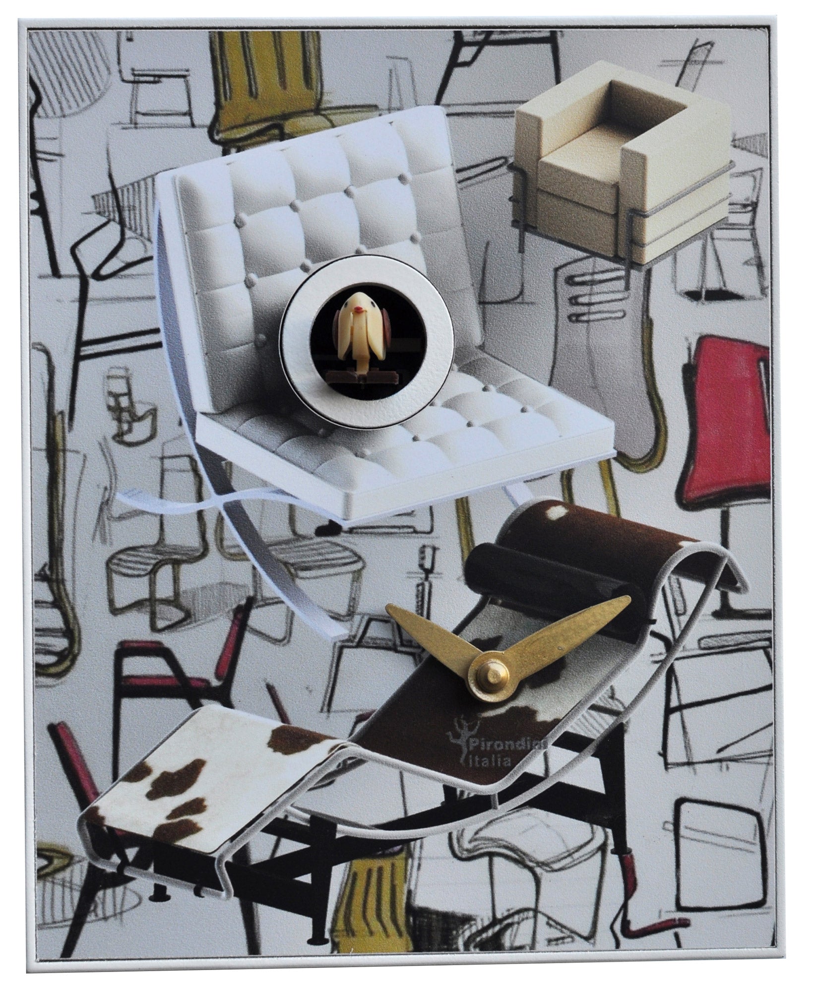 Orologio a Cucù da Parete 16,5x20x10 cm Pirondini Italia Design Chairs