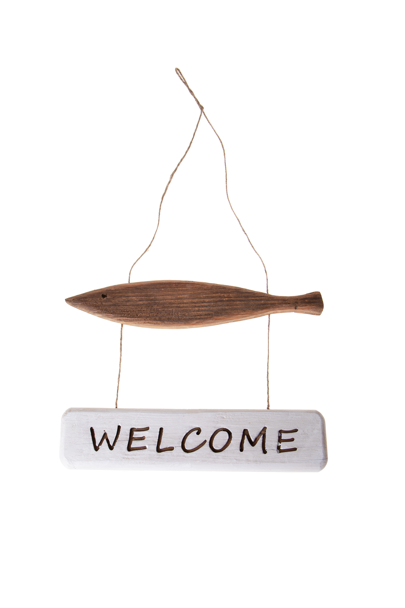 Image of Set 2 Pesci da Appendere Welcome 40 H 30 cm